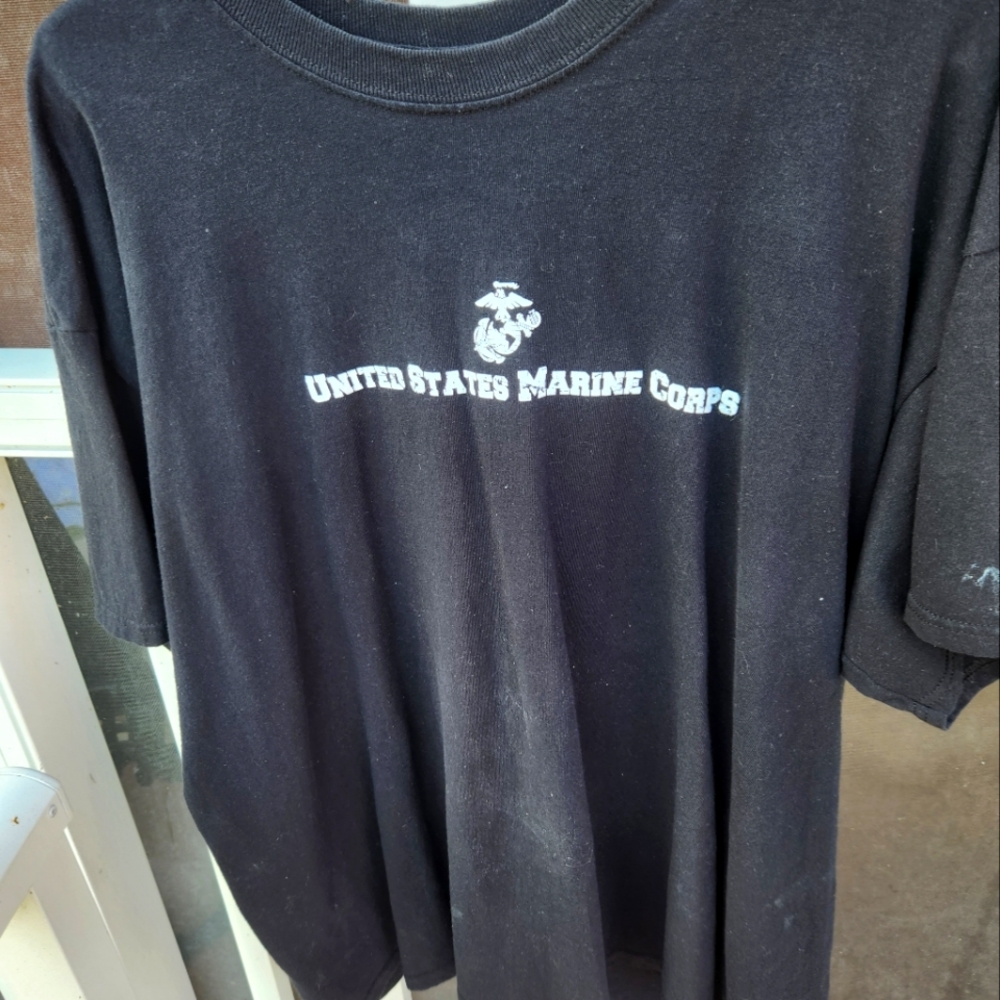 USMC XL MEN'S SHORT SLEEVE  SHIRT BLACK